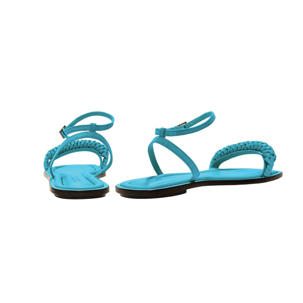 Serena Uziyel Rovena Aqua Flat Removable Ankle Sandal Flats