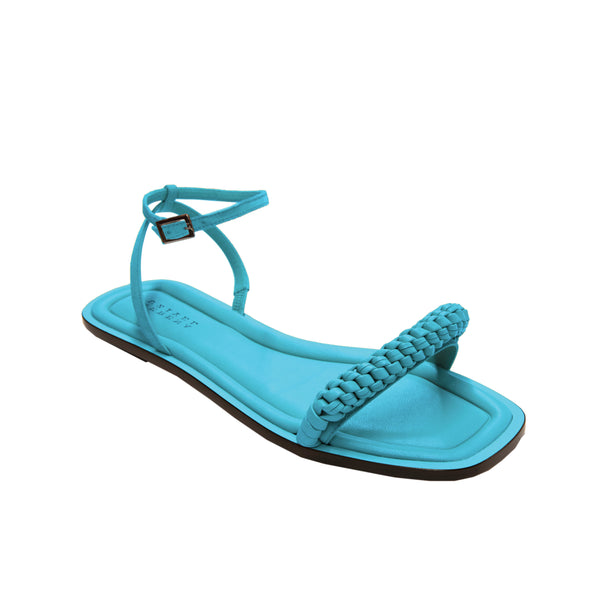 Serena Uziyel Rovena Aqua Flat Removable Ankle Sandal Flats