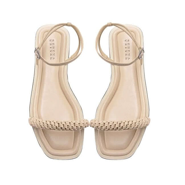Serena Uziyel Rovena Nude Flat Removable Ankle Sandal Flats
