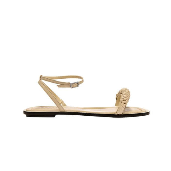 serena uziyel Rovena Nude Flat Removable Ankle Sandal Flats