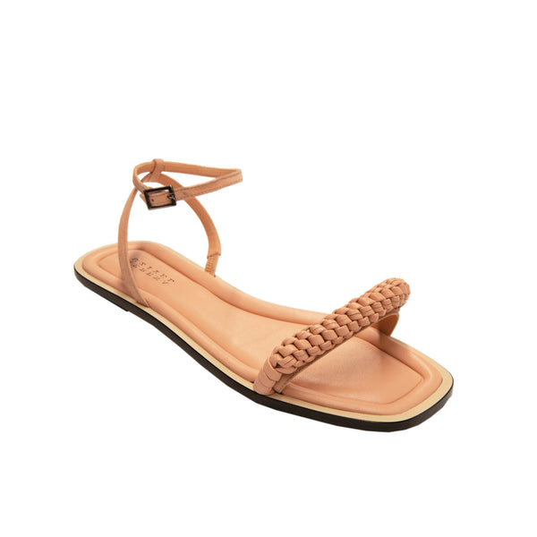 Serena Uziyel Rovena Peach Flat Removable Ankle Sandal Flats