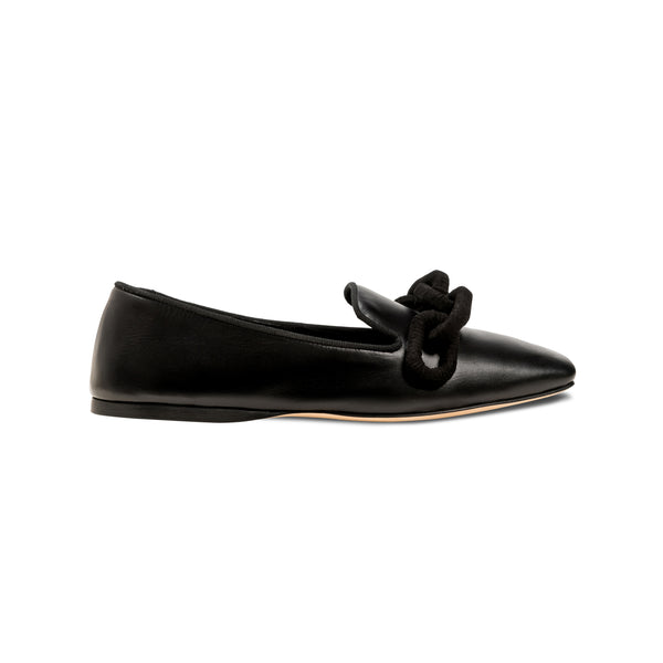 serena uziyel Catena Black Flat Mocassin Moccasin