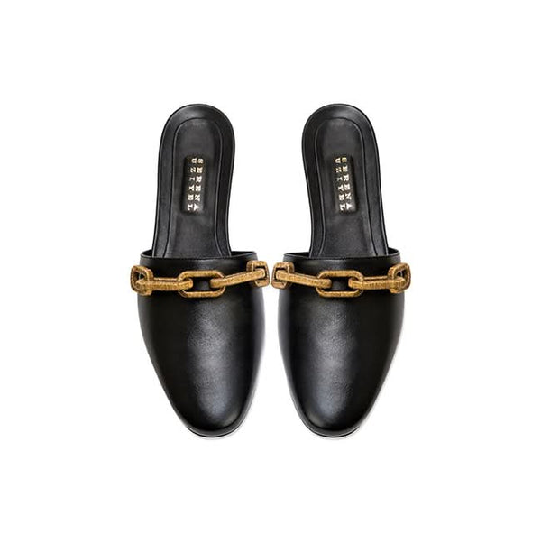 Serena Uziyel Catena Black Flat Sliperette Flats