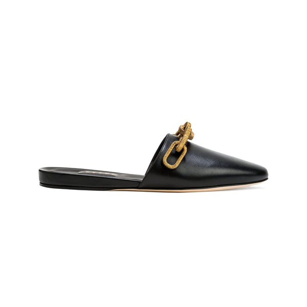 serena uziyel Catena Black Flat Sliperette Flats