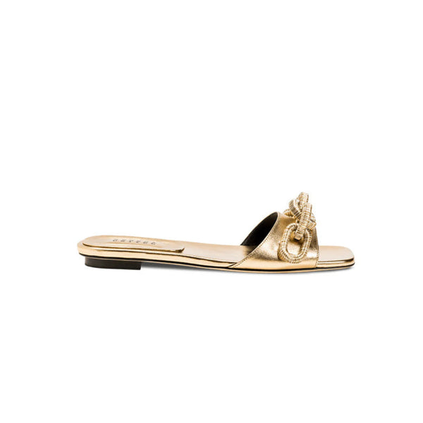 serena uziyel Catena Gold Flat Sandal Flats