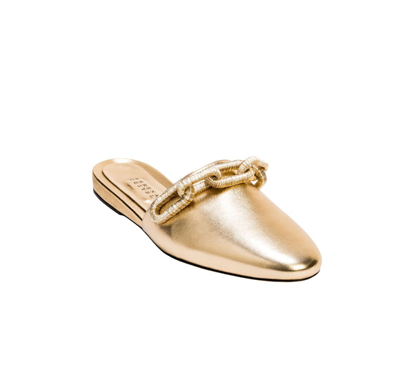 Serena Uziyel Catena Gold Flat Sliperette Flats