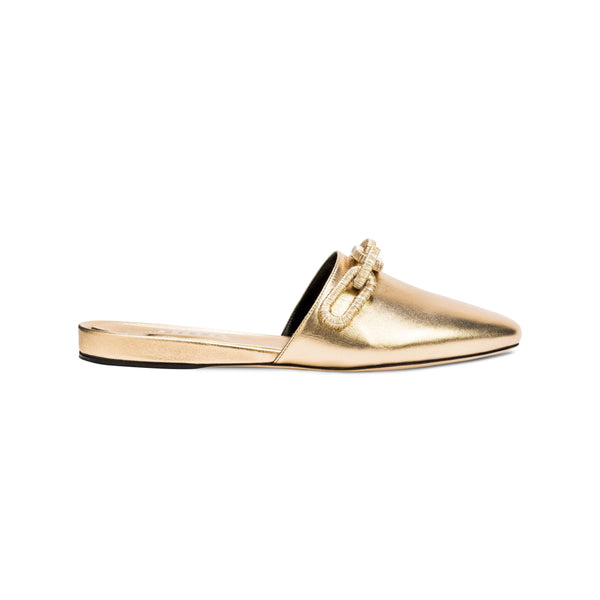 serena uziyel Catena Gold Flat Sliperette Flats