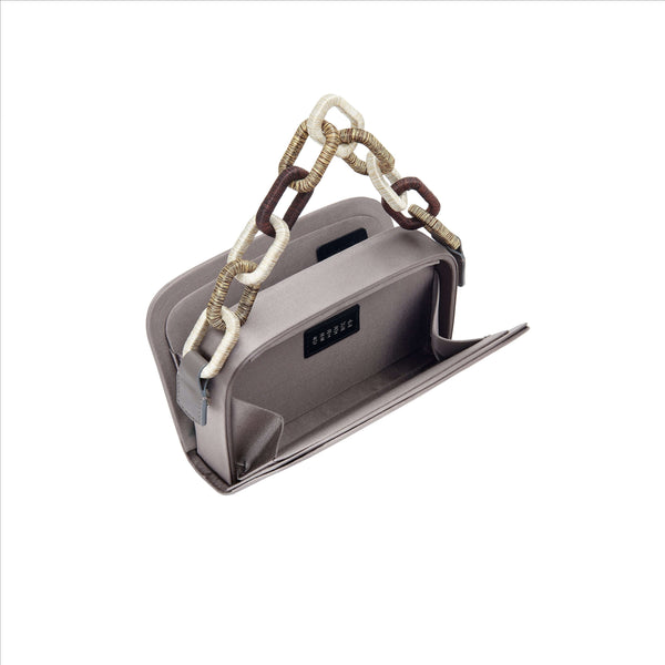 Serena Uziyel Catena Gray Two Sided Bag Handbags
