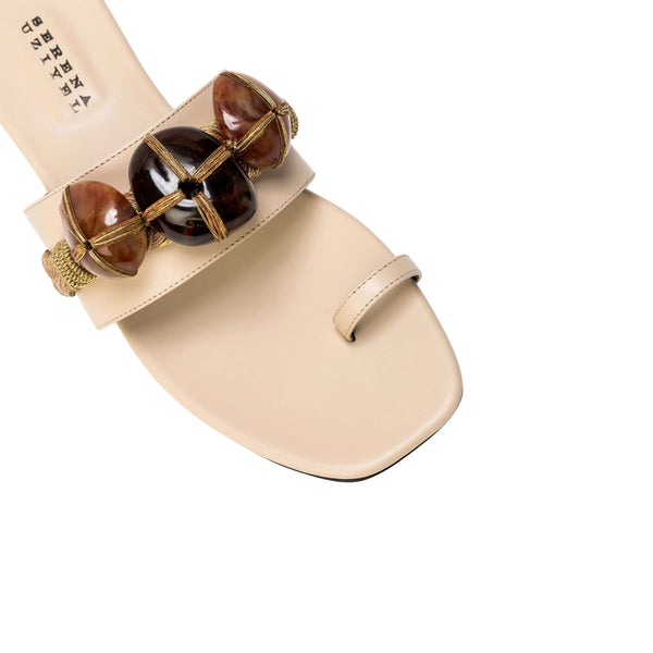 Serena Uziyel Delphine Nude Flat Toe Sandal Flats