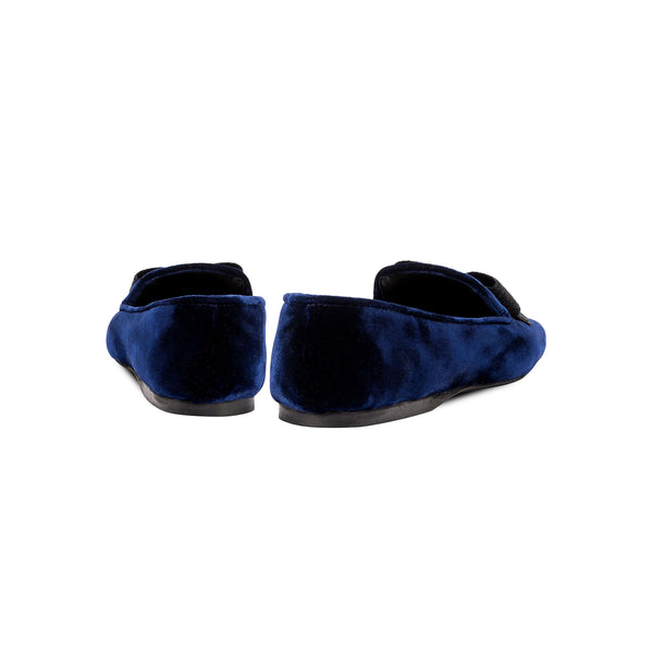 Serena Uziyel Fiocco Navy Flat Moccasin Moccasin