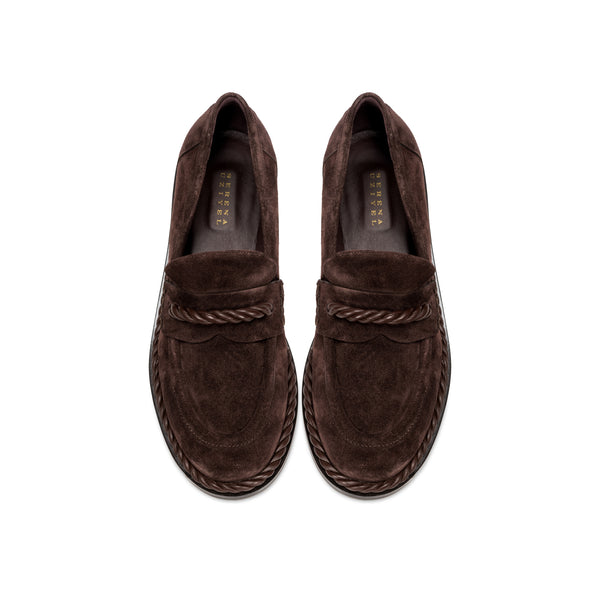 serena Uziyel Hedera Dark Brown Moccasin Flats