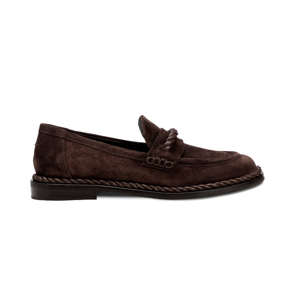 serena uziyel Hedera Dark Brown Moccasin Flats