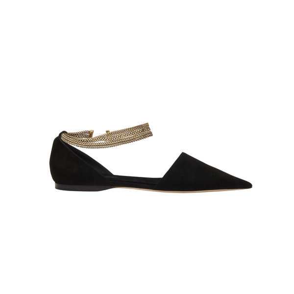 serena uziyel Sienna Black Flat Ballerina Flats