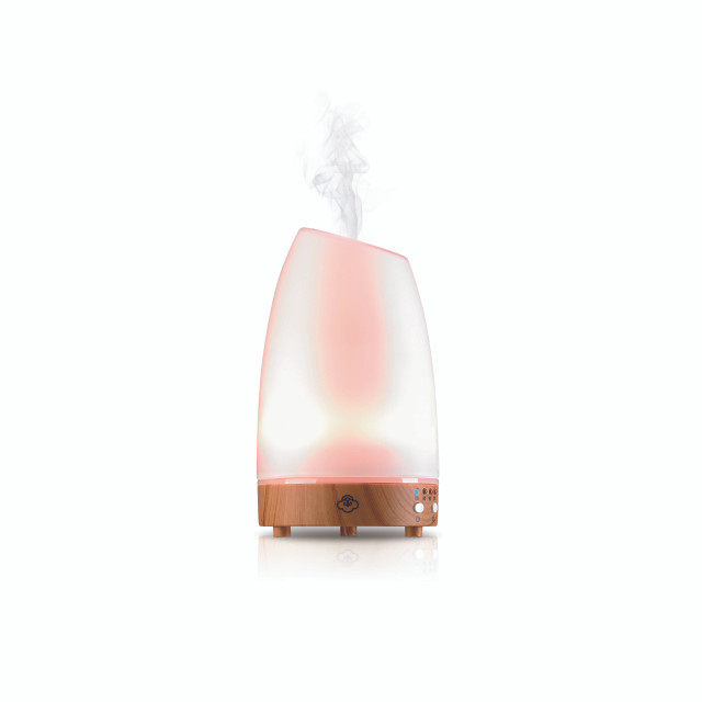 Serene House Astro White 90 Glass Ultrasonic Diffuser Light Wood Base