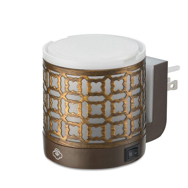 Serene House Four Leaf Brown Metal No-Spill Wax Melt Wall-Plug