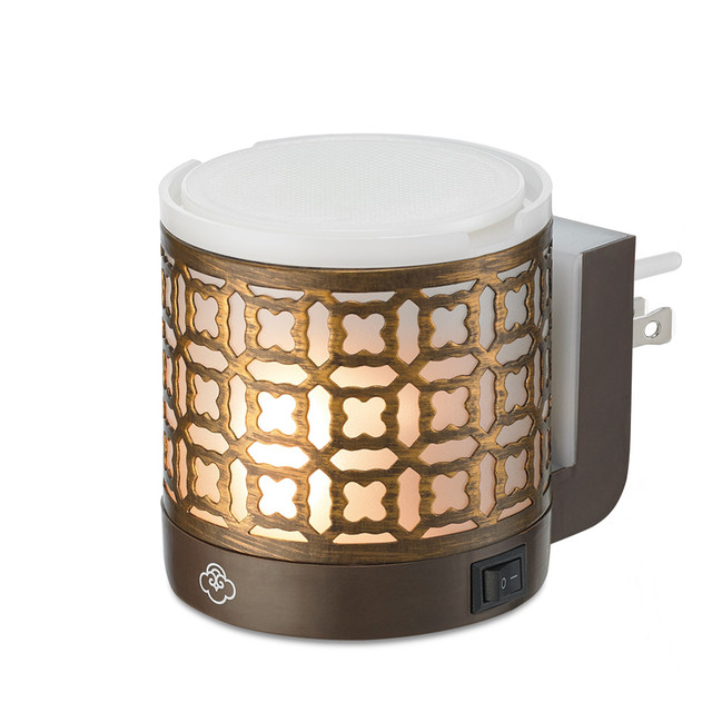 Serene House Four Leaf Brown Metal No-Spill Wax Melt Wall-Plug