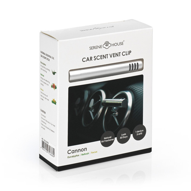 Serene House Cannon Silver Car Scent Vent Clip