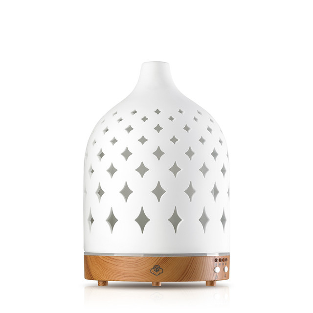Serene House Supernova White 125 Ceramic Ultrasonic Diffuser Light Wood Base