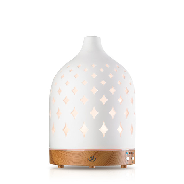 Serene House Supernova White 125 Ceramic Ultrasonic Diffuser Light Wood Base