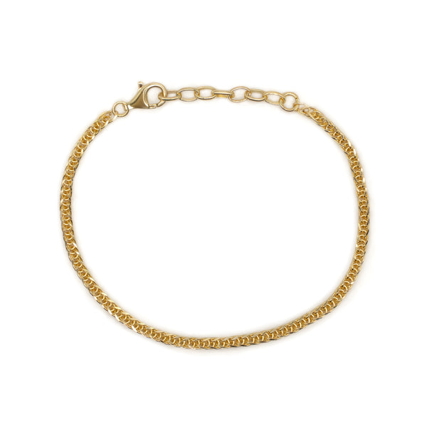Serge Denimes Gold 2.6mm Square Spiga Bracelet