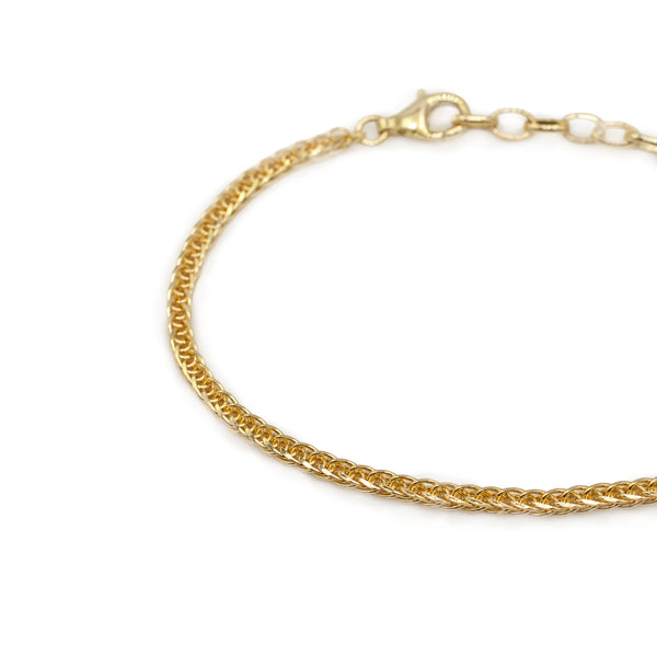 Serge Denimes Gold 2.6mm Square Spiga Bracelet