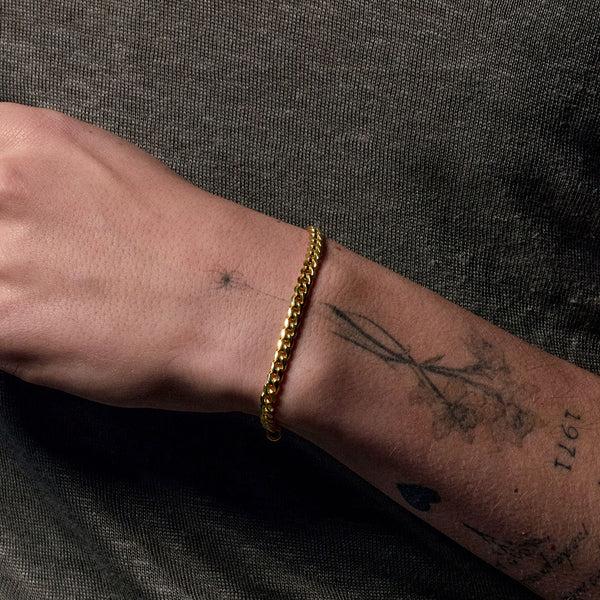 Serge Denimes Gold 5mm Curb Bracelet