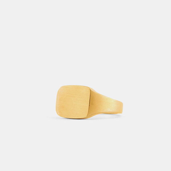 Serge Denimes Gold Brushed Cushion Ring