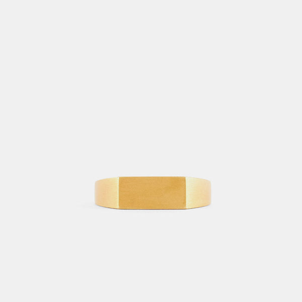 serge denimes Gold Brushed Rectangle Ring