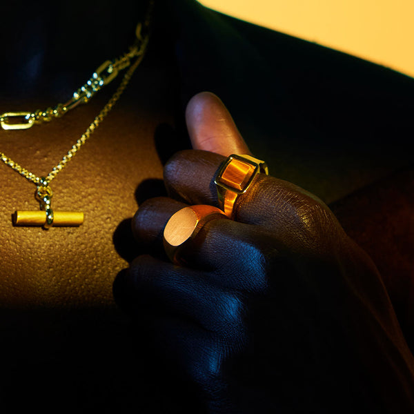 Serge Denimes Gold Brushed Round Ring