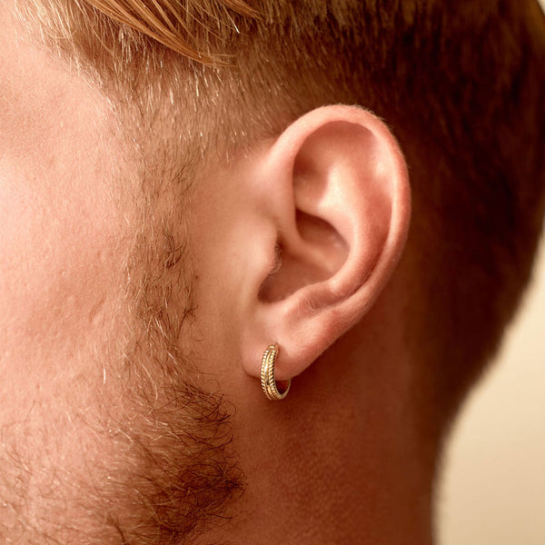 Serge Denimes Gold Cable Hoop Earring