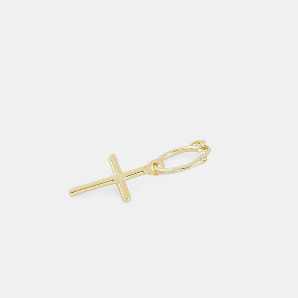 Serge Denimes Gold Cross Pendant Earring