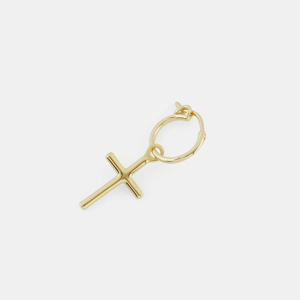 Serge Denimes Gold Cross Pendant Earring