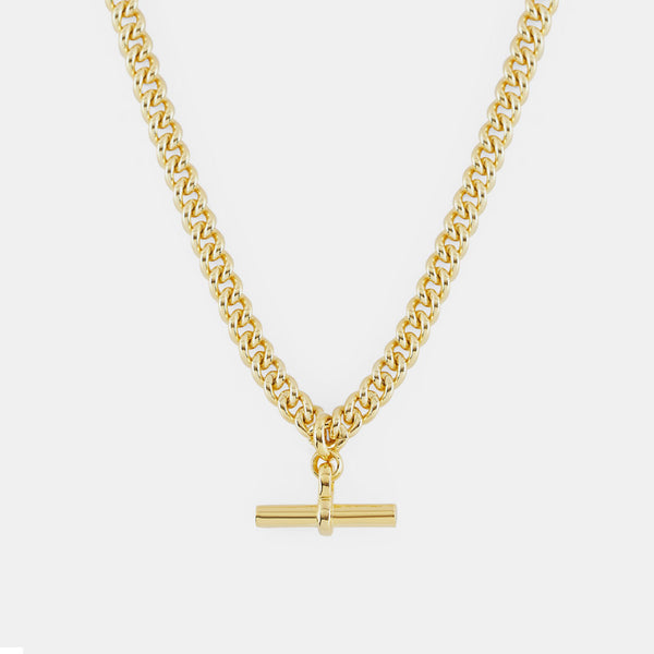 serge denimes Gold Curb T-Bar Necklace