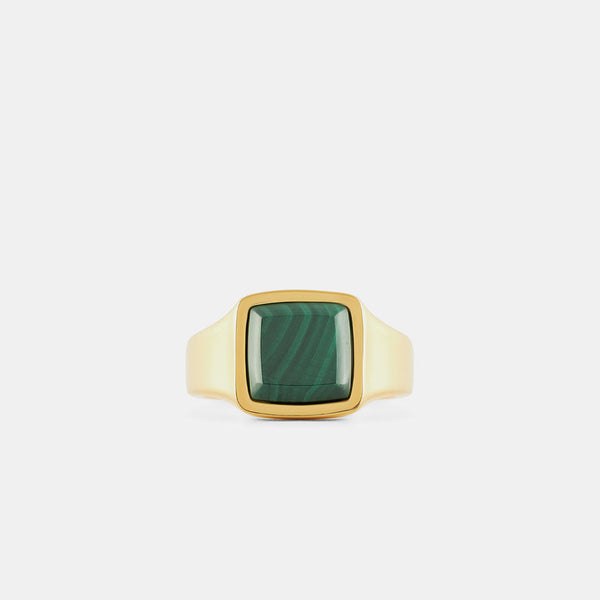 serge denimes Gold Cushion Malachite Ring