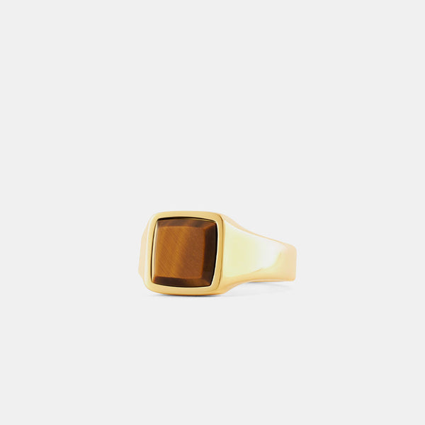 Serge Denimes Gold Cushion Tigers Eye Ring