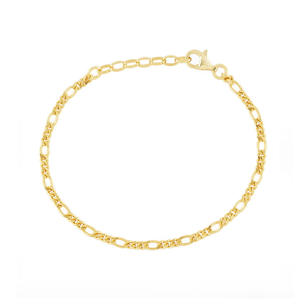 Serge Denimes Gold Figaro Bracelet