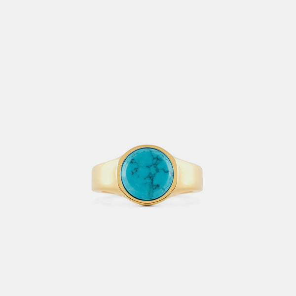 serge denimes Gold Round Turquoise Ring