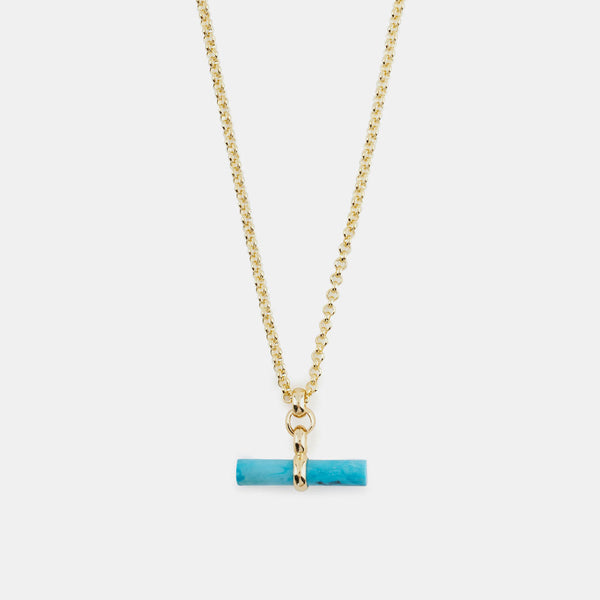 serge denimes Gold Turquoise T-Bar Necklace