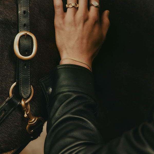 Serge Denimes Gold Wheat Chain Bracelet