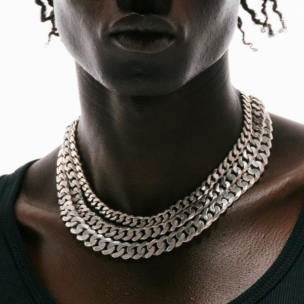 Serge Denimes Silver 10mm Curb Chain