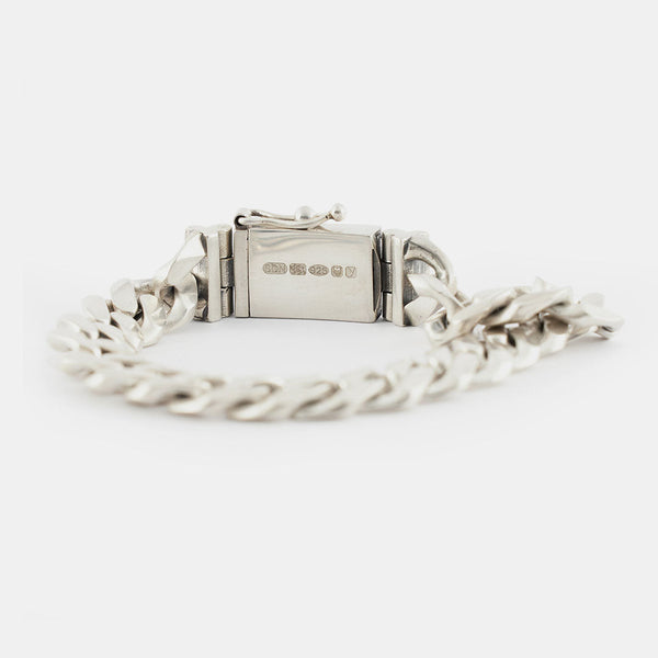 Serge Denimes Silver 12mm Curb Bracelet