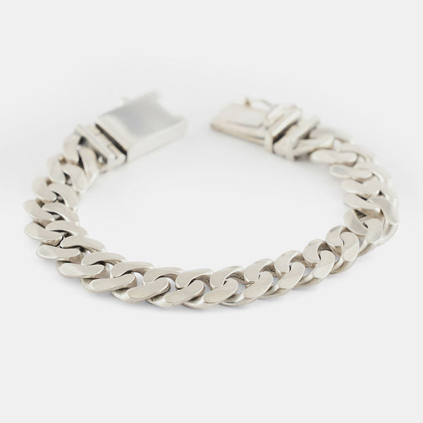 Serge Denimes Silver 12mm Curb Bracelet