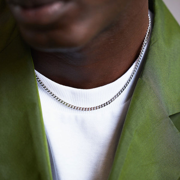 Serge Denimes Silver 3.5mm Curb Chain