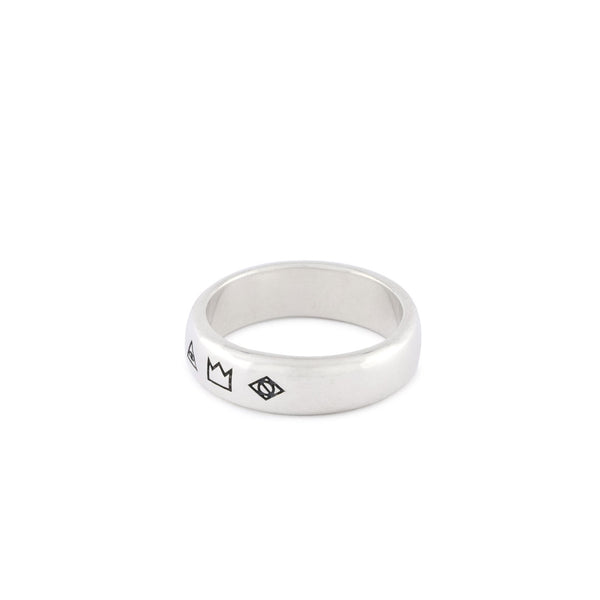 Serge Denimes Silver 4 Symbols Ring