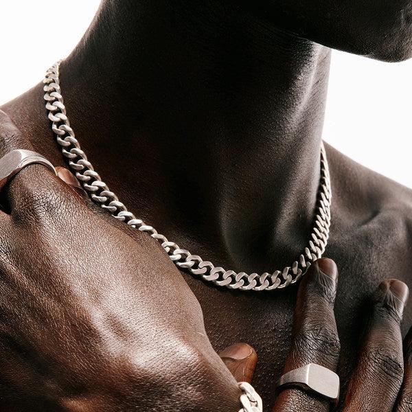 Serge Denimes Silver 8mm Curb Chain