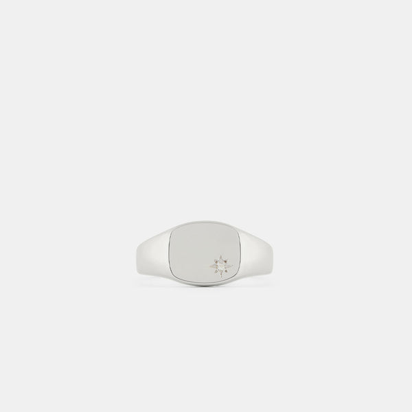 serge denimes Silver Aquamarine Birthstone Ring