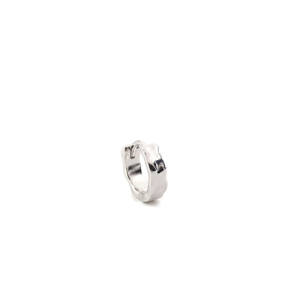 Serge Denimes Silver Attrition Hoop Earring