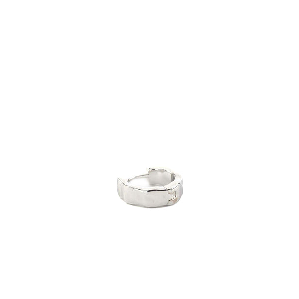 Serge Denimes Silver Attrition Hoop Earring
