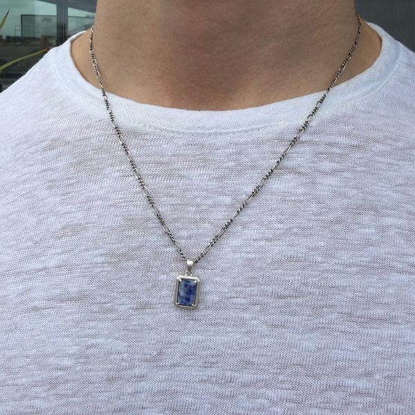 Serge Denimes Silver Blue Jasper Necklace