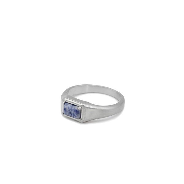 Serge Denimes Silver Blue Jasper Ring